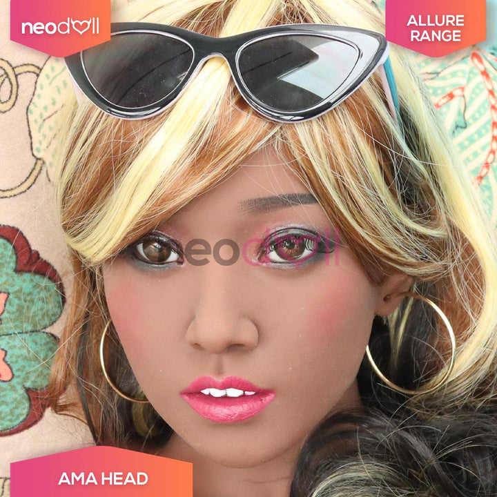 Neodoll Allure Ama - Realistic Sex Doll Head - Black - Lucidtoys