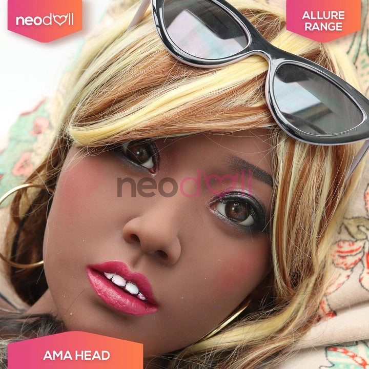 Neodoll Allure Ama - Realistic Sex Doll Head - Black - Lucidtoys