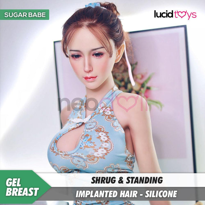 Neodoll Sugar Babe - Rylie - Silicone TPE Hybrid Sex Doll - Gel Breast - Uterus - 164cm - Implanted Hair - Silicone Colour - Lucidtoys