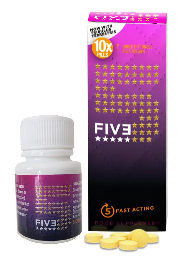 FIVE INSTANT X10 - Under The Tongue Pills for Men - 10 Pills - Lucidtoys