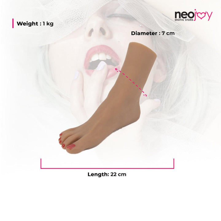 Noeojoy Emma Right Foot Fetish - Internal Skeleton & Toenails - 1 kg - Brown - Lucidtoys
