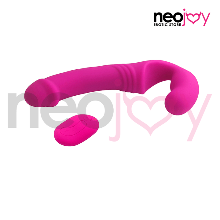 Neojoy - Remote Control Double Rider Strapless Strap Vibrator - Pink - Lucidtoys