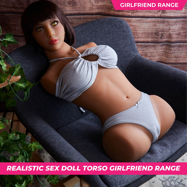 Neojoy Easy Torso With Girlfriend Phoebe Head - Realistic Sex Doll Torso With Head Connector - Tan - 17kg