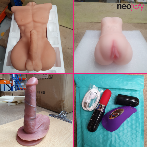 Neojoy Male Doll torso with Penis - Pocket Pussy - Vibrator - Dildo Sex Toy
