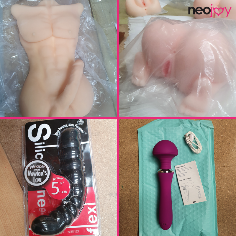 Neojoy Male Doll Torso with Penis - Butts & Vagina - Vibrator - Anal Beads Dildo video