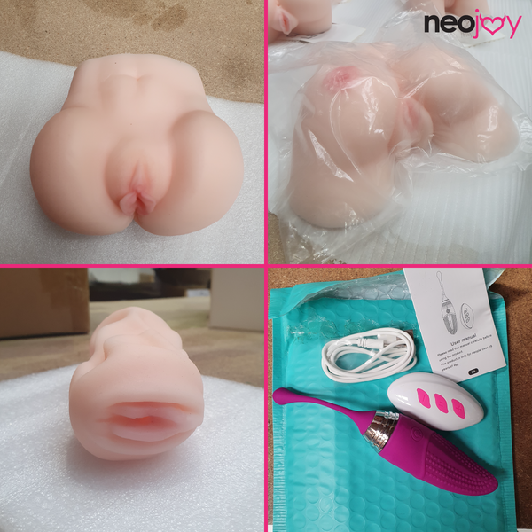 Neojoy Butts & Vagina (Tan) - Vibrator - Male Strokers - Butts & Vagina (Flesh)