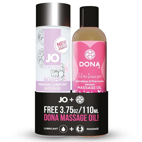 System JO - Agape Glijmiddel 120 ml & FREE Dona Massage Oil 110 ml