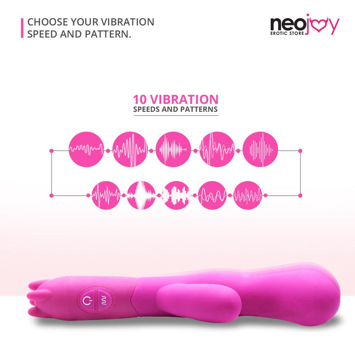 Neojoy Dual G-Vibe Silicone Rabbit Vibrator 10-Speed Functions - Lucidtoys
