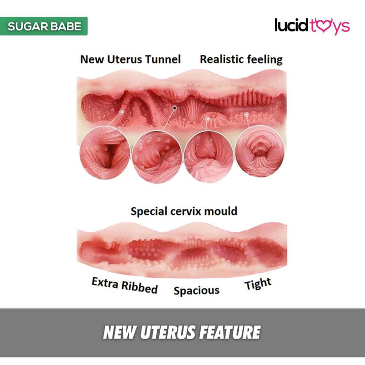 Neodoll Sugar Babe - Kenzie - Silicone TPE Hybrid Sex Doll - Uterus - Implanted Hair - 161cm - Silicone Colour - Lucidtoys