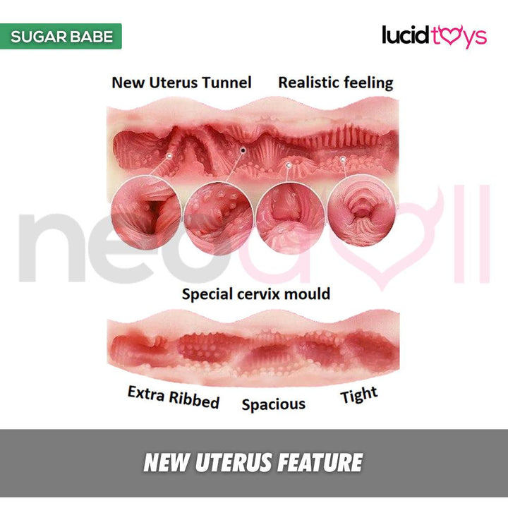 Neodoll Sugar babe - Hailey - Realistic Sex Doll - Gel Breast - Uterus - 153cm - Lucidtoys